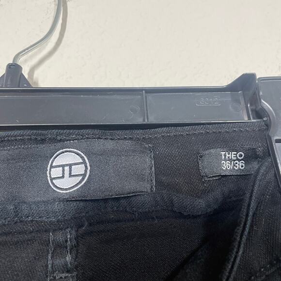 Jordan Craig Mens Theo 36/36 Frayed Hem Distressed Jeans Black Bootcut - Picture 7 of 10